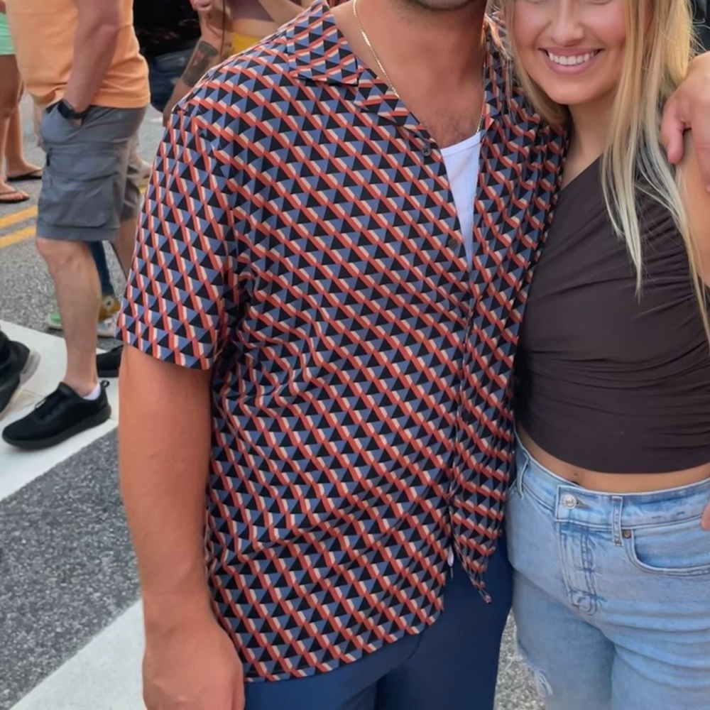 Express Geometric Button Down Shirt